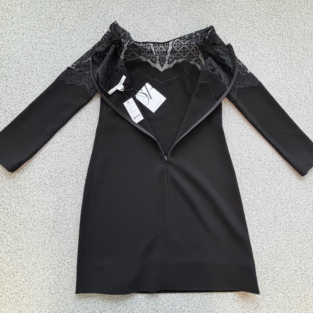 Diane von Furstenberg Dahlia Black Lace Dress Sz 2 Romantic Whimsygoth NWT $425 - Picture 3 of 16